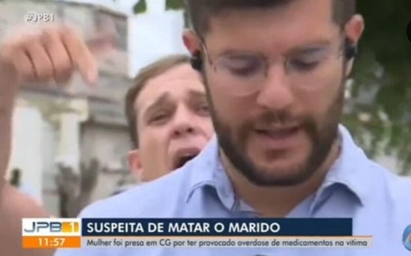 Homem interrompe reportagem ao vivo para dizer que a Globo ‘é uma merda’